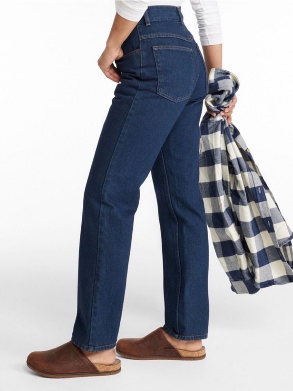 L.L. Bean Straight-Leg Jeans in Dark Blue Denim